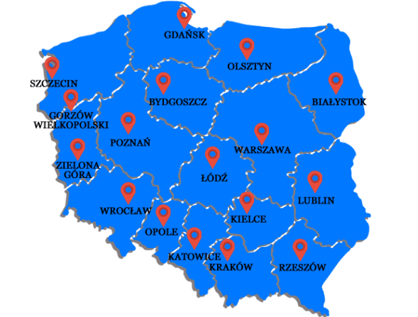 Mapa dostaw Polski